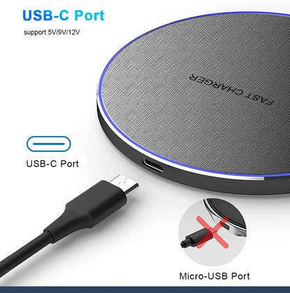 Ultra-thin fast wireless charger pad for iPhone and Samsung Galaxy, view 7