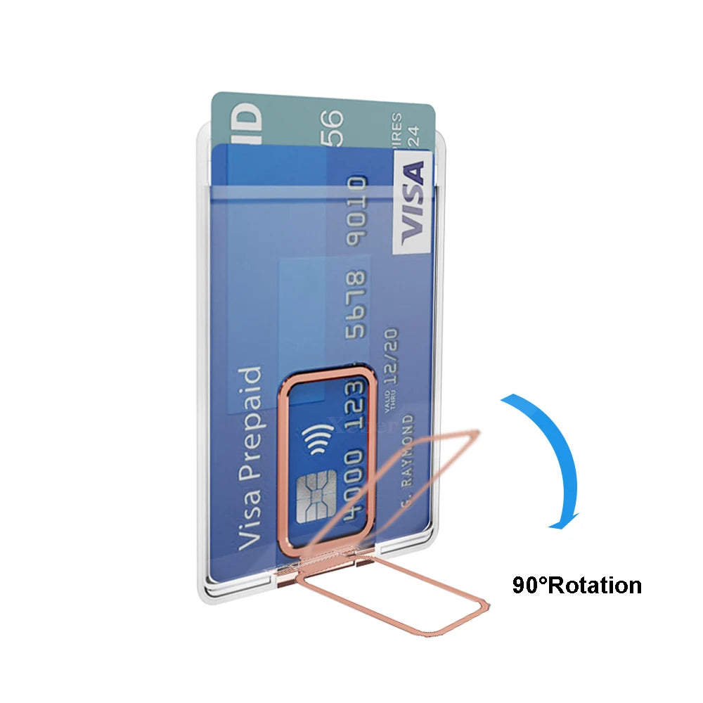 Clear magnetic card holder with stand, view 3