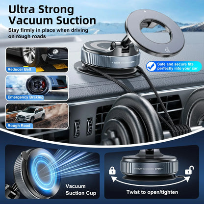 Vacuum suction cup magnetic car phone holder, view 5
