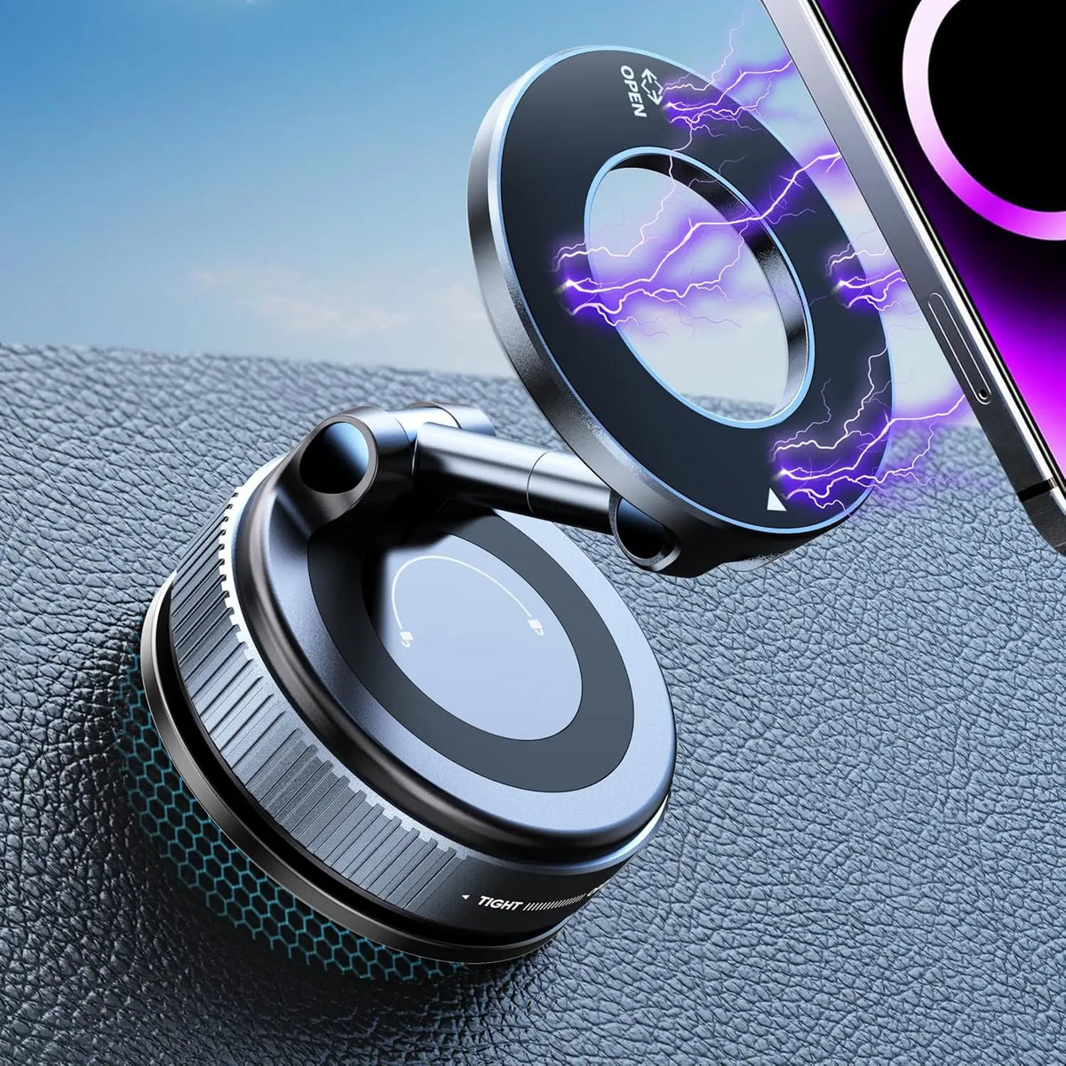 Vacuum suction magnetic phone holder