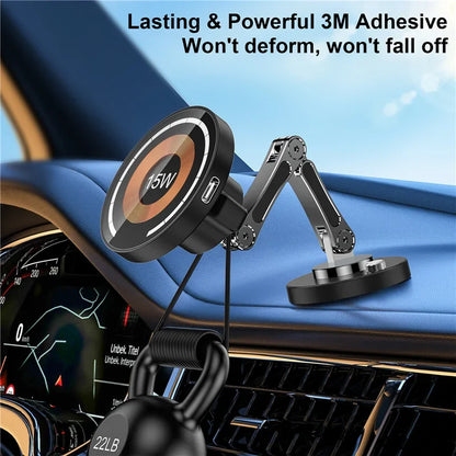 Magnetic car mount with wireless charging for iPhone 12–15, view 5