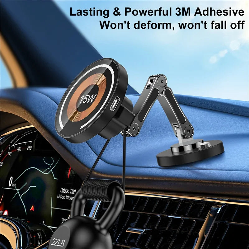 Magnetic car mount with wireless charging for iPhone 12–15, view 5
