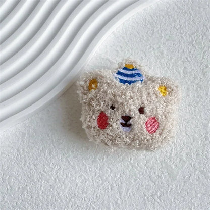 Fluffy plush bear folding phone grip, view 12