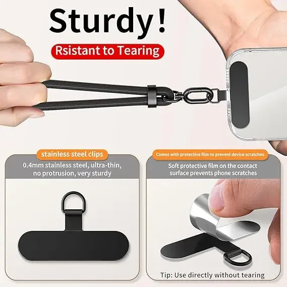 Adjustable crossbody phone lanyard with case clip, view 3