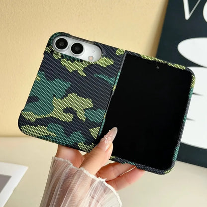 Woodland camo carbon slim case on iPhone Duo