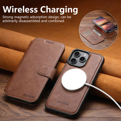 Faux leather flip wallet case with stand for iPhone 12–18, view 2