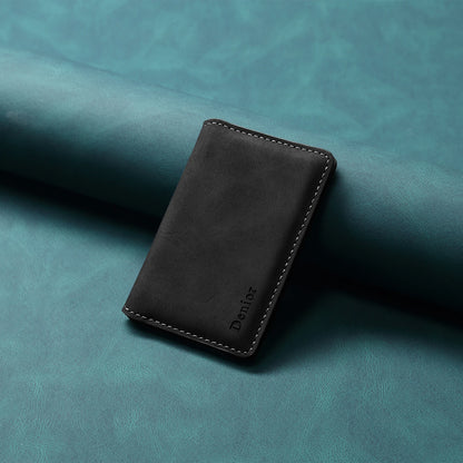 Magnetic PU leather card wallet, black