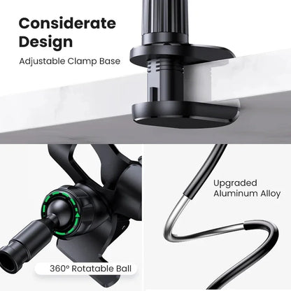 90cm flexible long-arm phone holder with clamp mount, view 4