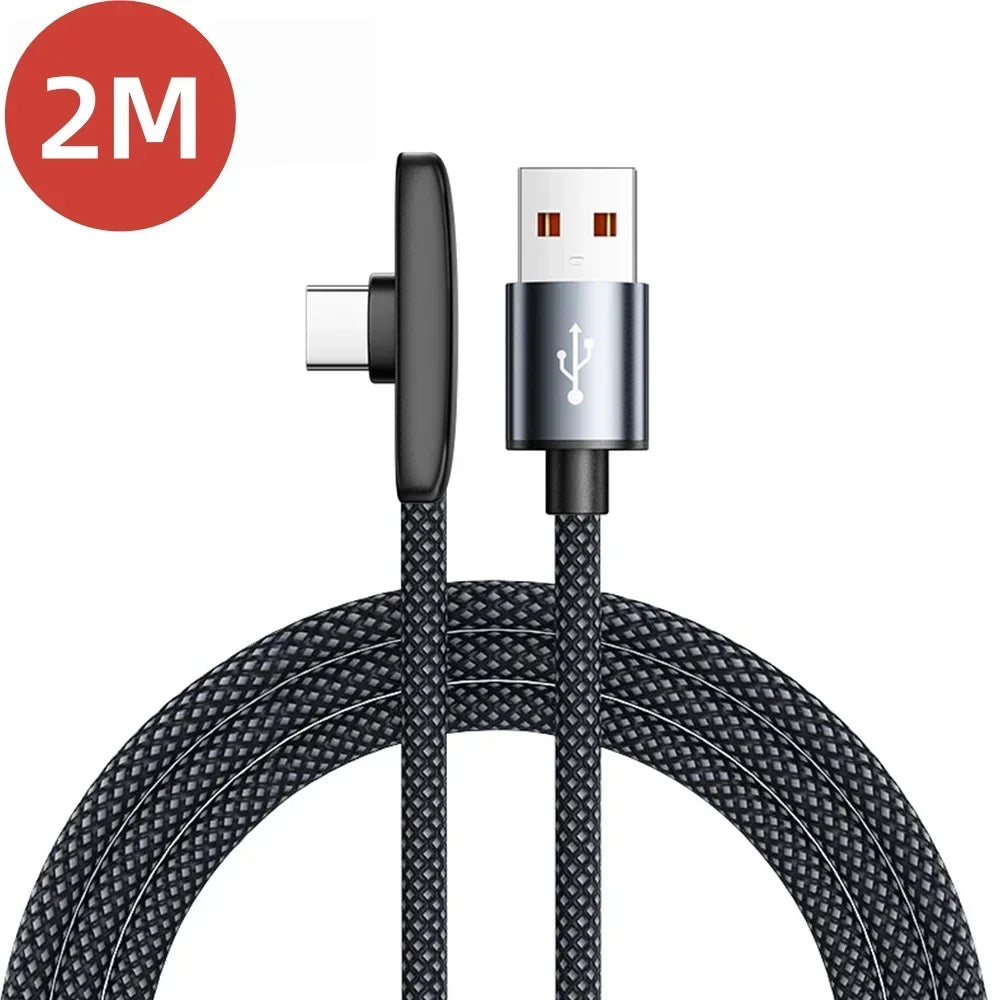 100W right-angle USB-A to USB-C cable, view 8