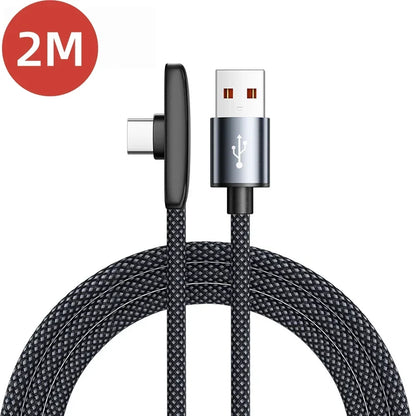 100W right-angle USB-A to USB-C cable, view 8