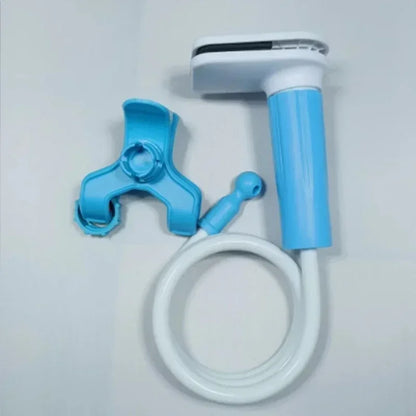 Adjustable long-arm baby monitor and phone holder for bed or cradle, blue