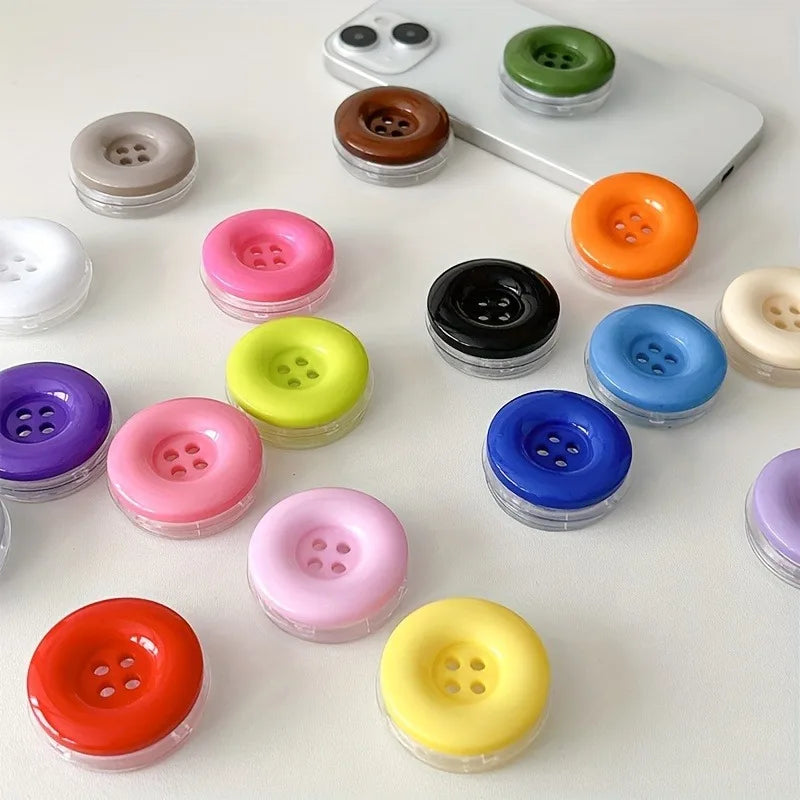 3D cute button folding phone grip and stand