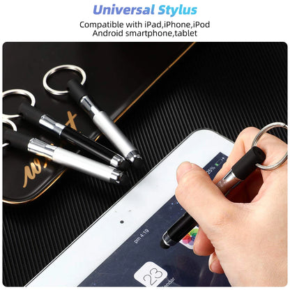 2-in-1 mini stylus and ballpoint pen keychain, view 3