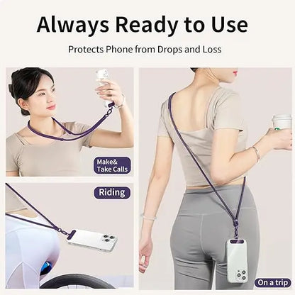 Adjustable crossbody phone lanyard with case clip, view 4
