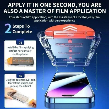 Dust-free tempered glass screen protector for iPhone