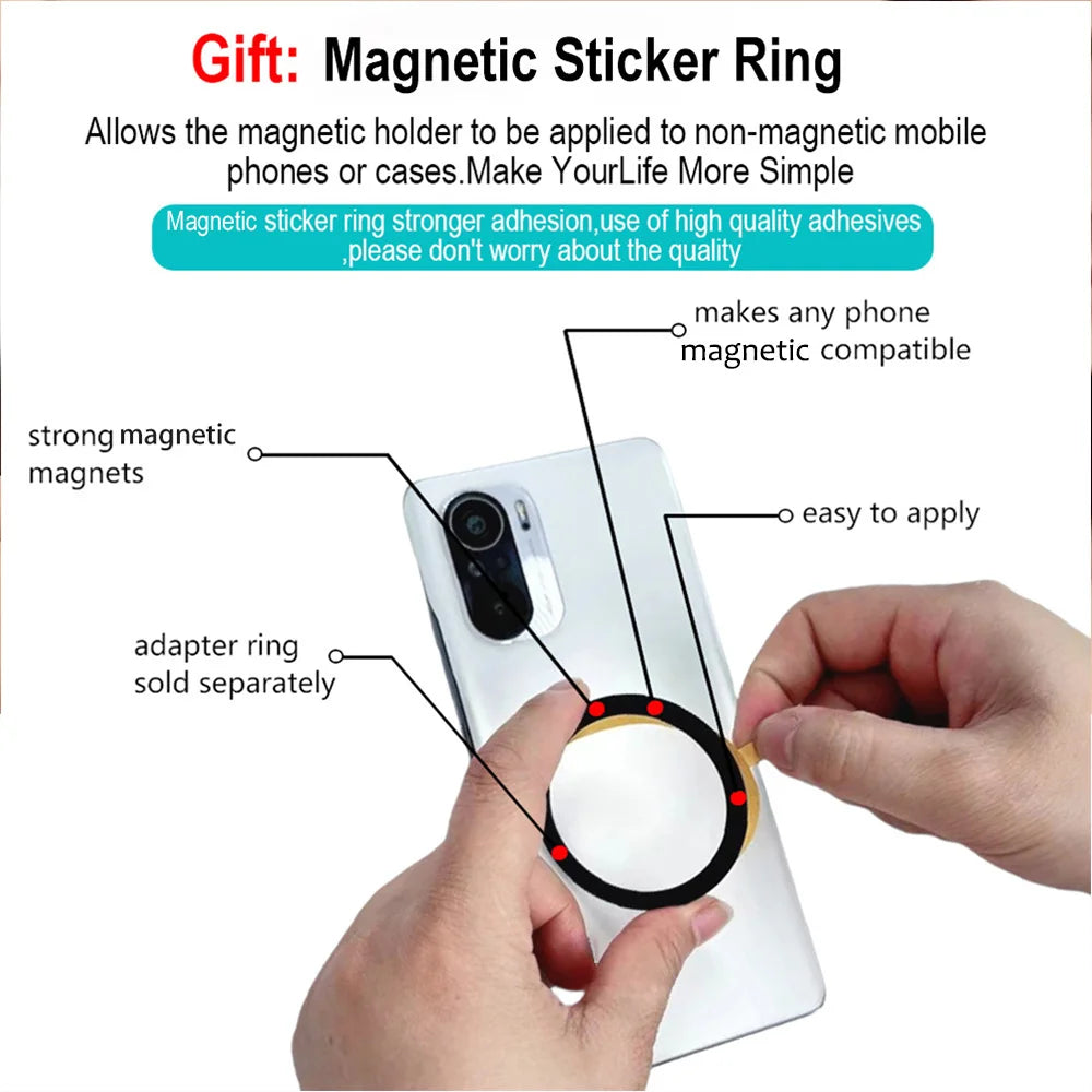 Magnetic card holder with finger strap grip, view 3