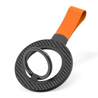 Double-sided magnetic ring grip with hand strap