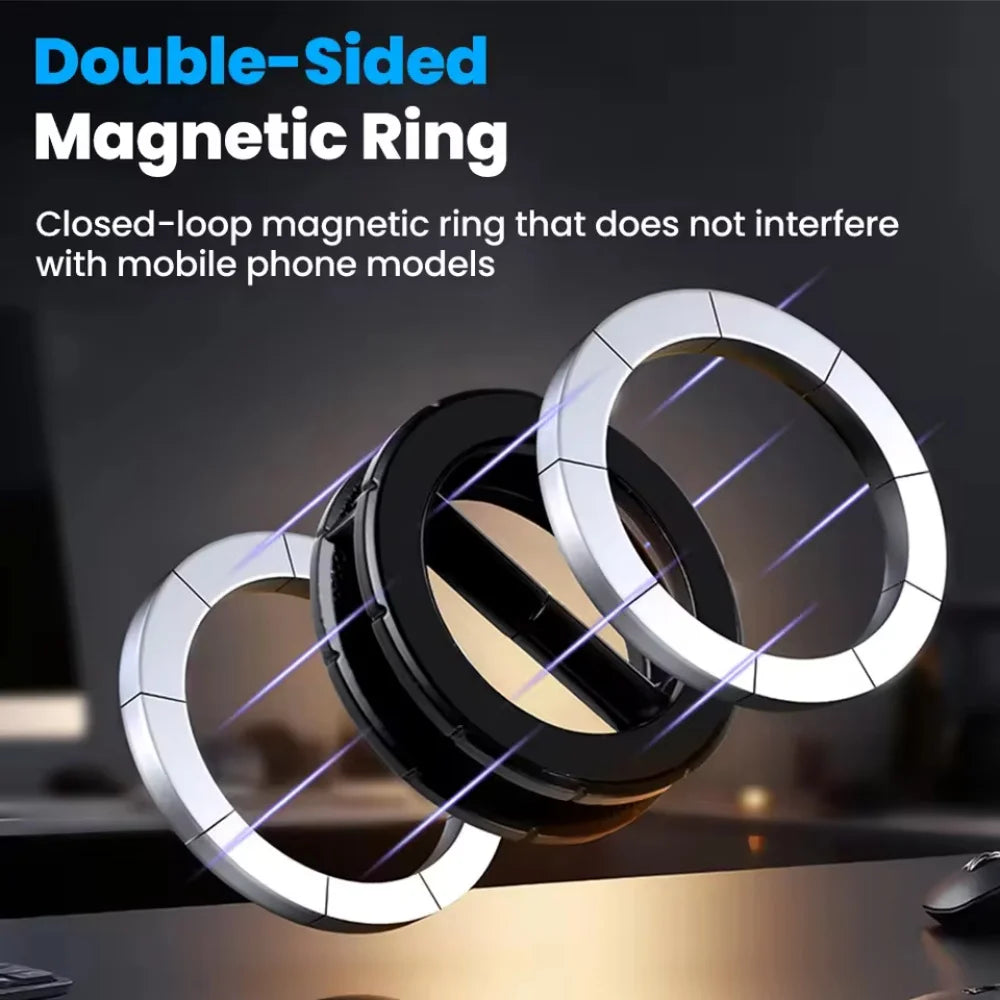 Foldable double-sided magnetic car phone mount with 360° rotation, view 2