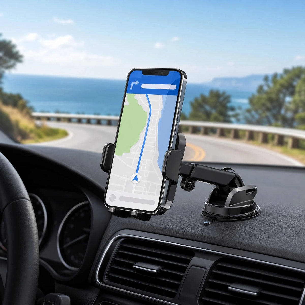 Flexible nano silicone car phone holder with 360° rotation