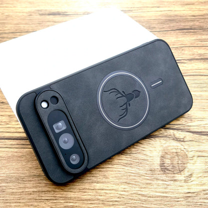 Faux leather MagSafe case for Pixel, black