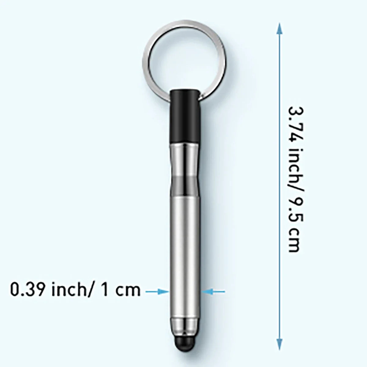 2-in-1 mini stylus and ballpoint pen keychain, view 8