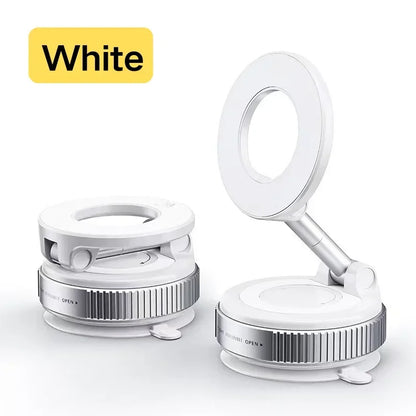 Vacuum suction cup magnetic car phone holder, silver