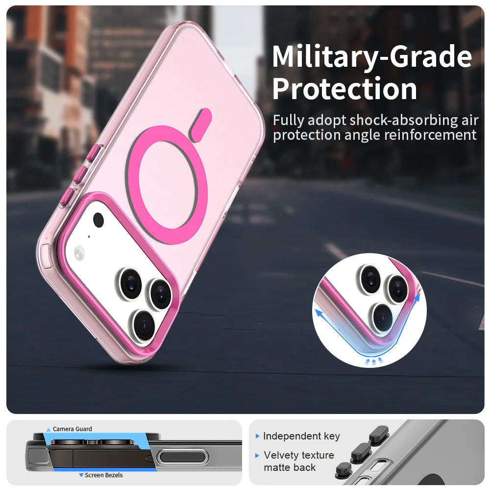 Matte clear shockproof MagSafe case for iPhone 11–17 & Air, view 2