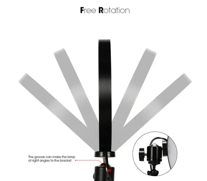 10-inch dimmable LED ring light kit with tripod, view 8