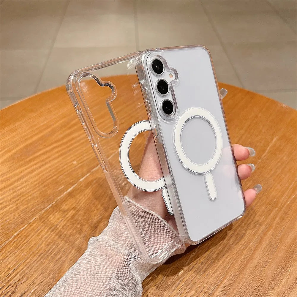 Clear magnetic wireless charging case for Samsung Galaxy S and A series, view 2