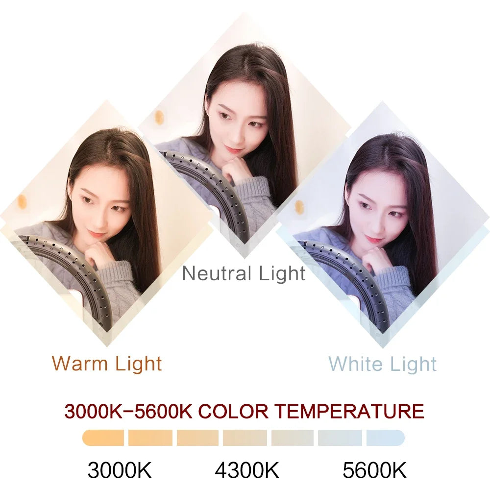 10-inch dimmable LED ring light kit with tripod, view 7