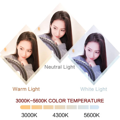 10-inch dimmable LED ring light kit with tripod, view 7