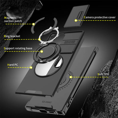 Slide camera cover magnetic stand case for Samsung Galaxy S and A series, view 5