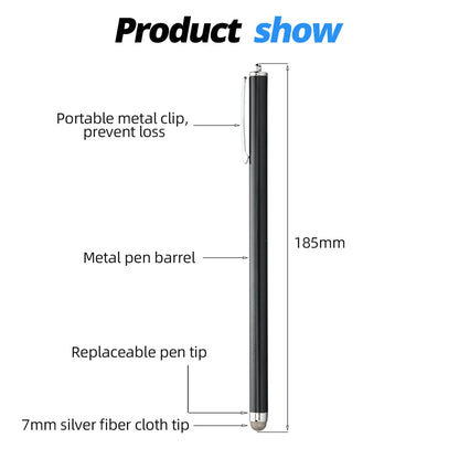 Long capacitive stylus pen for touch screens, view 5