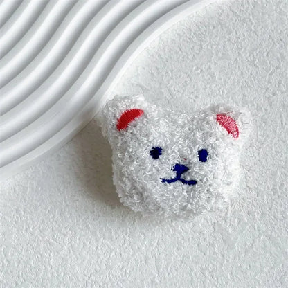 Fluffy plush bear folding phone grip, view 9