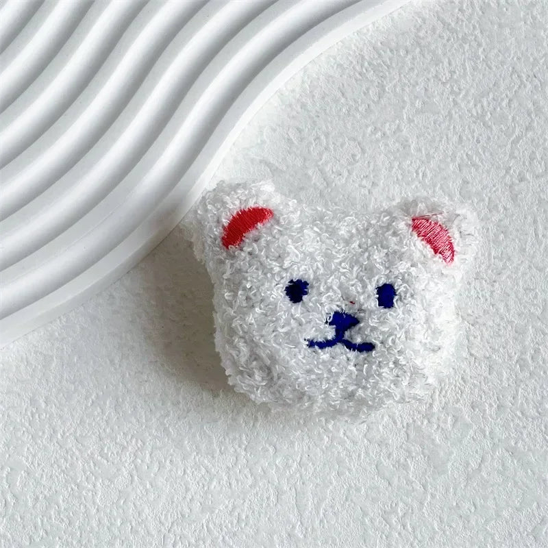 Fluffy plush bear folding phone grip, view 9