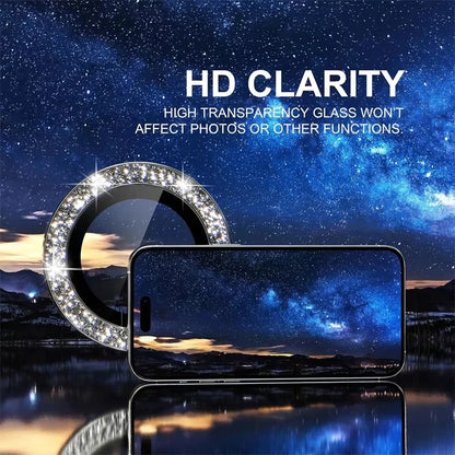 Diamond metal camera lens protector glass for iPhone, view 5