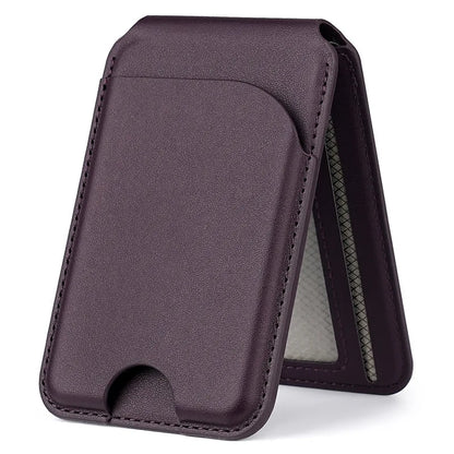 Magnetic leather wallet with stand, dark purple