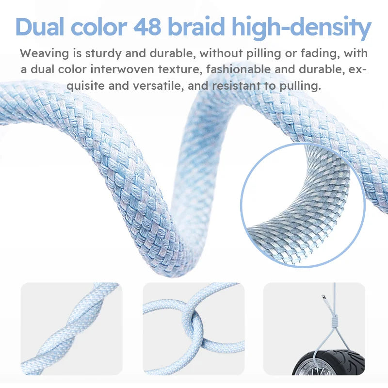 60W braided USB-C cable 3-Pack, view 4