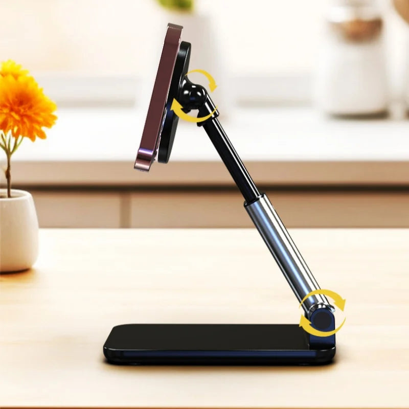 Foldable magnetic desktop phone stand with adjustable height, view 2