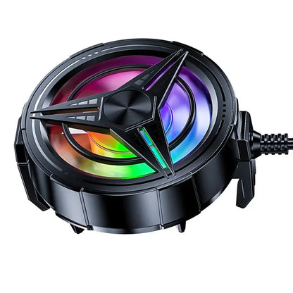 Gaming phone cooler fan with RGB LED lights, view 6