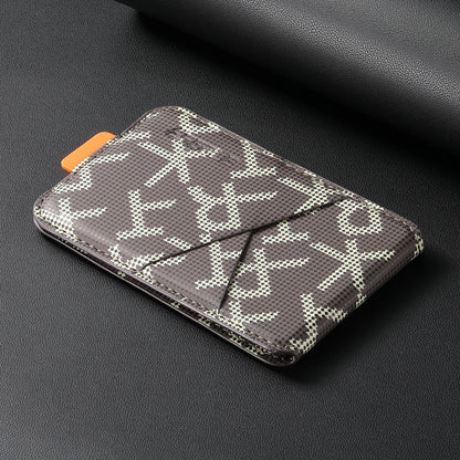 Leather MagSafe card wallet, champagne