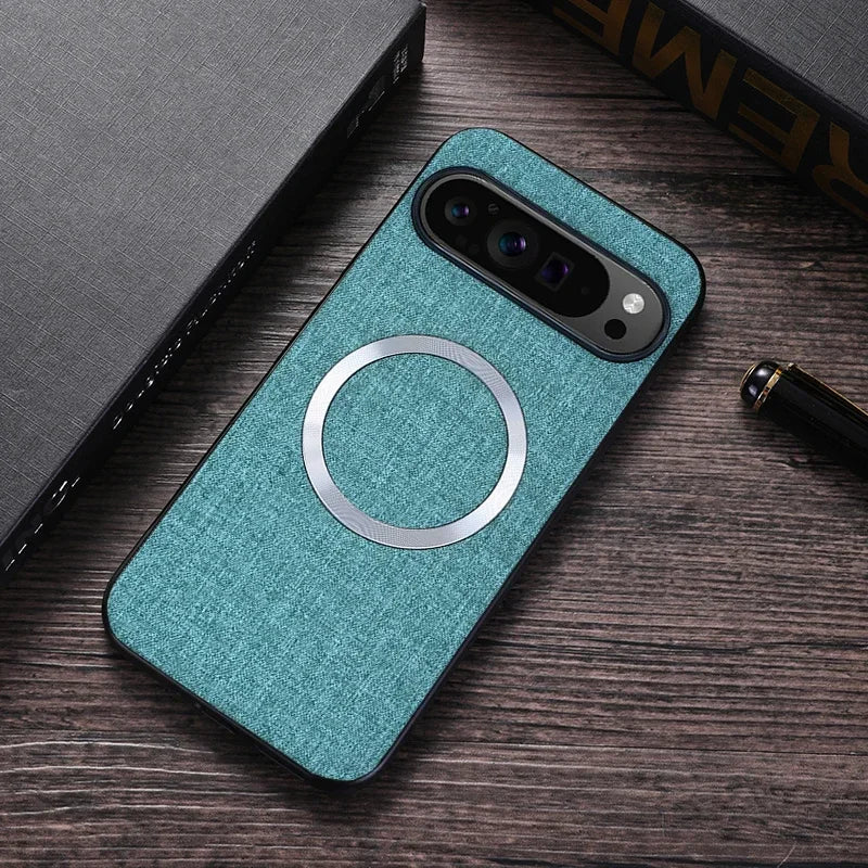 Fabric MagSafe magnetic case for Pixel, green