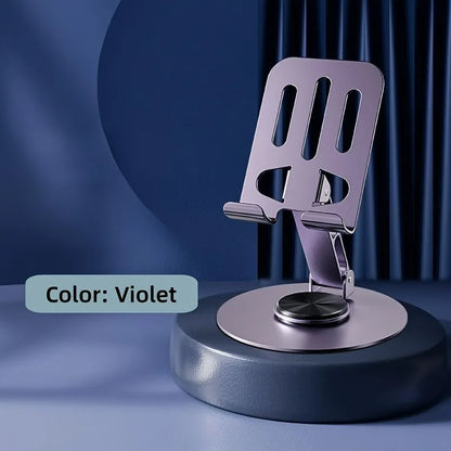 720° rotating foldable aluminum tablet and phone desk stand, purple, view 11