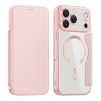 Clear flip leather wallet case, pink