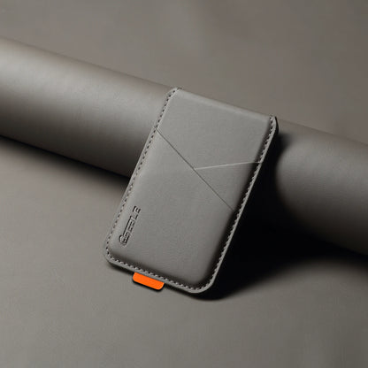 PU leather magnetic card holder, dark gray