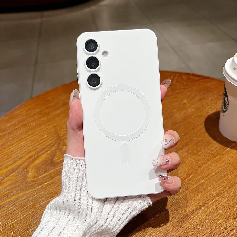Soft TPU magnetic case for Samsung Galaxy S and A series, white