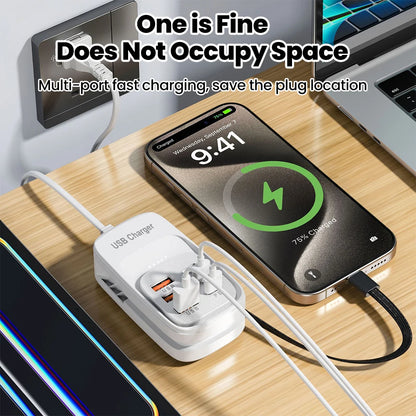6-in-1 USB charging station with 3 PD and 3 USB ports, view 3