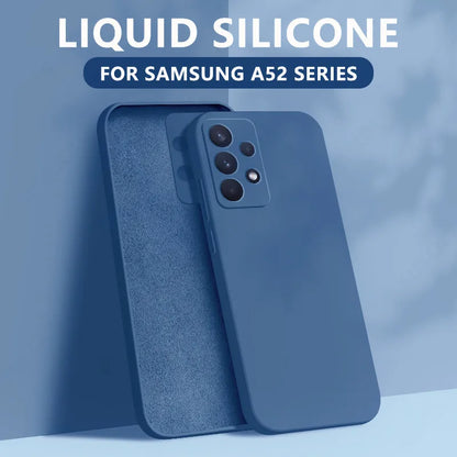 Liquid silicone case for Samsung Galaxy S22–S26 & A series, blue