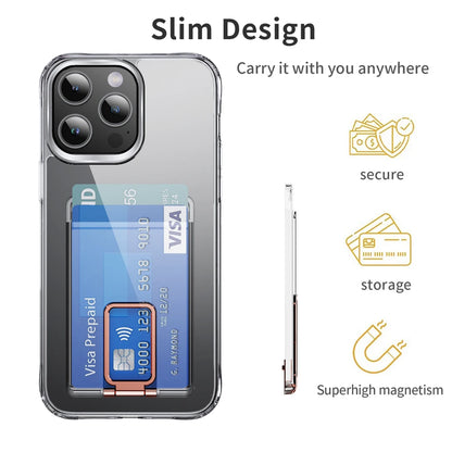 Clear magnetic card holder with stand, view 4