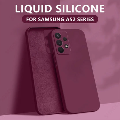 Liquid silicone case for Samsung Galaxy S22–S26 & A series, wine red
